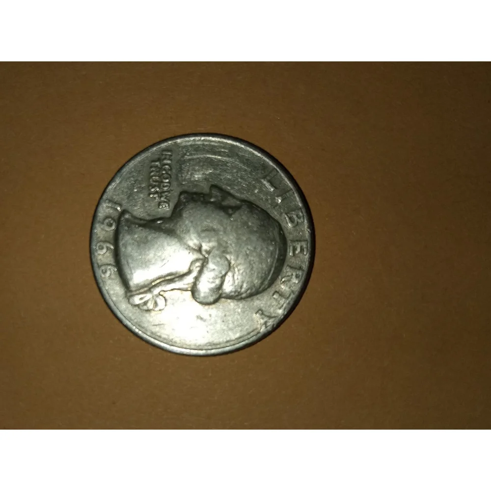 1966 QUARTER NO MINT MARK, MULTIPLE ERRORS - DOUBLE DYE- RIM ERROR ON FACE SID